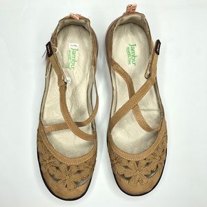 NWT JAMBU Blossom Encore Flat Tan Size 11